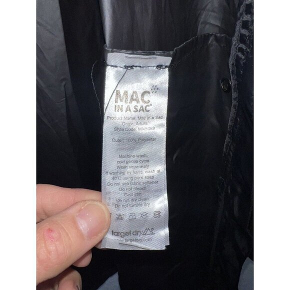 Mac In A Sac Jacket 2XL XXL Euro 48 Black Rain Jacket Packable Into Itself Z - Picture 8 of 9